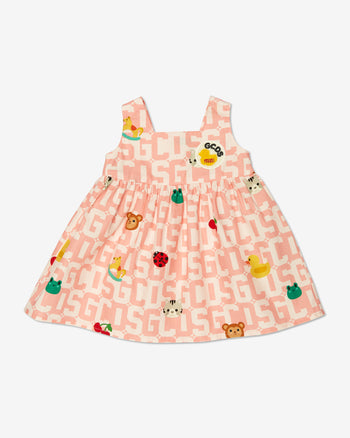 Baby Gcds Monogram Animals Dress: Girl Dresses Pink | GCDS Spring/Summer 2023